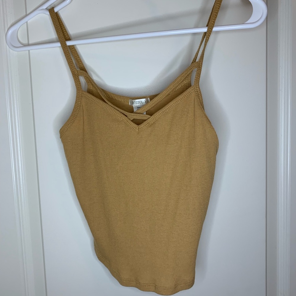 yellow cropped top with front strap details